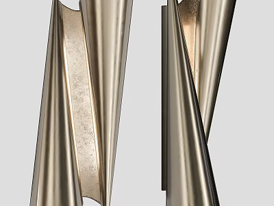 Modern Metallic Wall Lamp with Sleek Curved Design for Home Decor 3d model