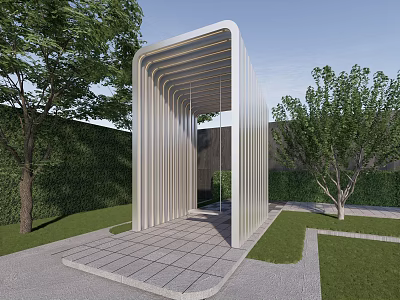 Modern gardening sketch swing porch 3d model