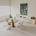 Modern table combination 3d model