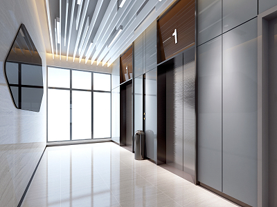 modern elevator hall model