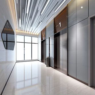 modern elevator hall 3d model