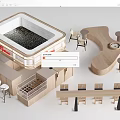 Modern water bar counter operation desk reception desk coffee bar counter tea table 3d model
