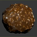 Caramel Colored Nutty Candy Ball with Glossy Texture and Crunchy Nut Pieces