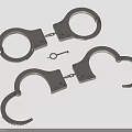 Two Stainless Steel Handcuffs With Key In Open And Closed States