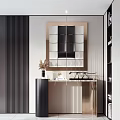 Light Luxury End View Table Entrance Cabinet 3d model