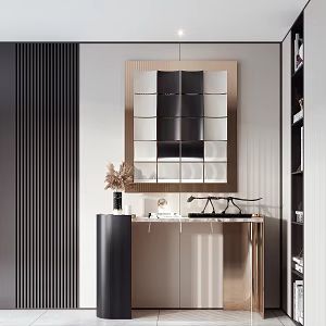 Light Luxury End View Table Entrance Cabinet 3d model
