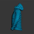 Blue Hooded RAB Down Jacket With Lightweight Quilted Design And Warm Insulation 3d model
