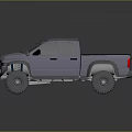 Modified Off-Road Pickup Truck With Front Grille Guard Roof Rack Large Tires And Side Steps