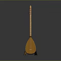 Wooden Lute Decorative Household Item With Stand For Home Decoration