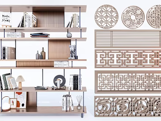 Modern Bookshelf Iron Bookshelf Decoration Bookshelf Book Decoration Shelf Furnishings 3d model
