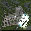 Modern Mixed Use Commercial Complex With Shopping Mall Office Tower And Pedestrian Area