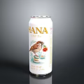 HANA Light Ale Can Design Featuring Sparrow And Red Flower Illustration