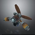 Cosmic Spacecraft With Mechanical Propeller And Thruster For Aerospace Exploration 3d model