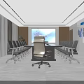 Modern Meeting Room Interior With Long Conference Table Black Chairs Large Screen And World Map