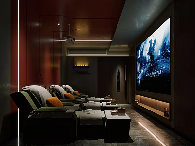 Modern SPA Sauna Space With Comfortable Loungers And Warm Ambient Lighting 3d model