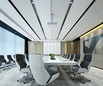 Modern Conference Room Large Multiplayer Conference Room Office 3d model