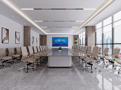 Modern Meeting Room Meeting Table and Chair 3d model