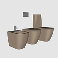 White Modern Toilet And Bidet In Contemporary Bathroom Interior Design