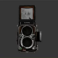 Vintage Twin Lens Reflex Camera with Classic Design and Metal Accents