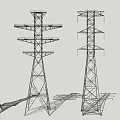 Modern Electric Tower Unicom Signal Transmitting Tower Base Station 3d model