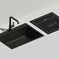 Stylish Black Kitchen Sink With Modern Faucet And Side Drainer Design