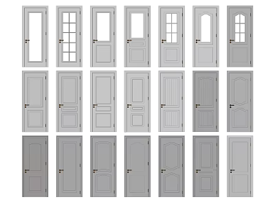 Modern swing door single door 3d model Modern swing door single door 3d model
