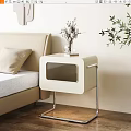 Modern bedside table Cream bedside table 3d model