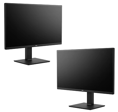LG Computer Monitors With Two Black Screens And Stable Sturdy Bases 3d model