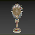 Egyptian Style Decorative Mirror With Golden Frame Skull Decorations And Colorful Base