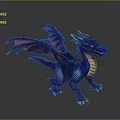 Vibrant Blue Purple Dragon Character With Yellow Belly And Colorful Wings For Game Movie