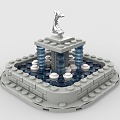 LEGO toy building blocks fountain landscape fountain 3d model