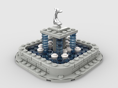 LEGO toy building blocks fountain landscape fountain 3d model