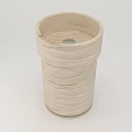 Modern Cylindrical Marble Washbasin For Bathroom With Beige Natural Texture