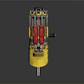 Yellow And Black Weapon With Red Component Handle And Hydraulic Mechanical Structure