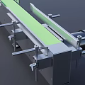 Industrial Conveyor Belt System With Green Belt Metal Frame Mobile Wheels And Drive Mechanism