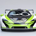 High Performance Green and White Racing Car With Rear Wing And Sleek Aerodynamic Design