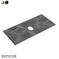 Modern Wall Decor With Gray Marble Texture Rectangular Shape And Circular Hole