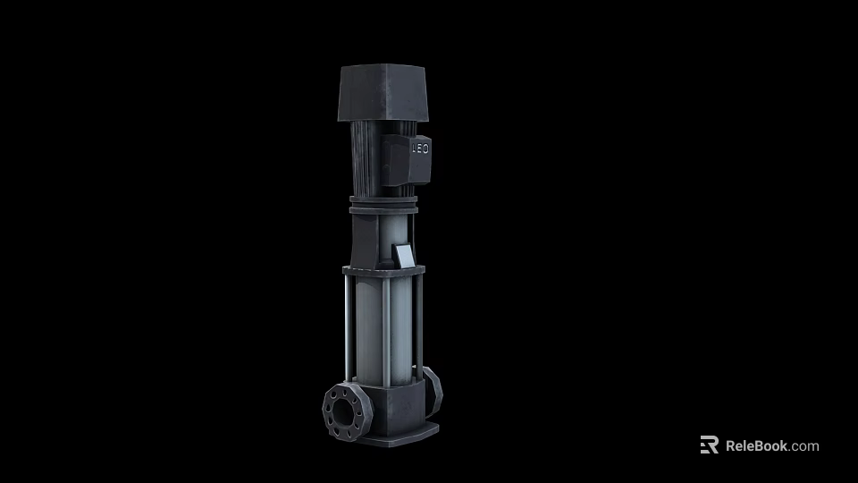 Vertical Industrial Pump With High Efficiency Metal Construction And Flange Connections 3d model 