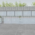 Modern Glass Fence With Metal Frame And Transparent Panels For Outdoor Area
