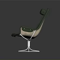Green Modern Accent Chair With Tufted Design And Velvet Upholstery And Circular Metal Base