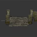 Damaged Stone Arch Bridge With Scattered Stones And Broken Parts