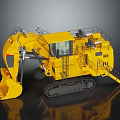 Large Yellow Excavator Heavy Duty Construction Machinery With Tracked Undercarriage And Front Bucket