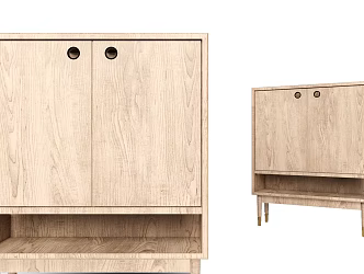 Nordic Shoe Cabinet Solid Wood Shoe Cabinet 3d model