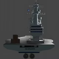 Modern Aircraft Carrier Model Featuring Flight Deck And Control Tower Structure