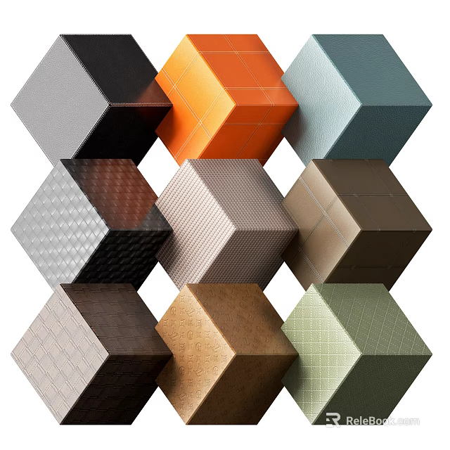 Upholstery Fabric Samples with Various Colors and Textures for Home Decor 3d model