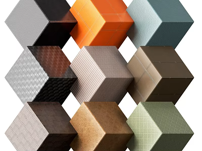 Upholstery Fabric Samples with Various Colors and Textures for Home Decor 3d model