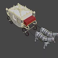 Ornate Horse-Drawn Carriage With White Horses Golden Accents And Red Seats Elegant Vintage Design