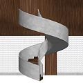modern curved staircase circular staircase 3d model