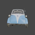 BMW Blue Vintage Micro Car With Classic Retro Design And Compact Body