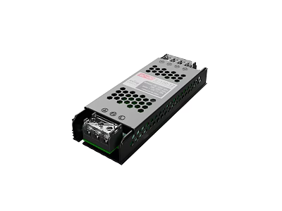PC Power Supply Unit With Black Casing Cooling Vents And Connectivity Ports 3d model